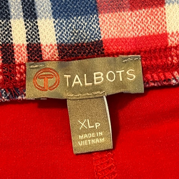 T by Talbots Skort Red Blue Plaid Pull on Stretch Knit Built in Shorts Size XL - Picture 2 of 7
